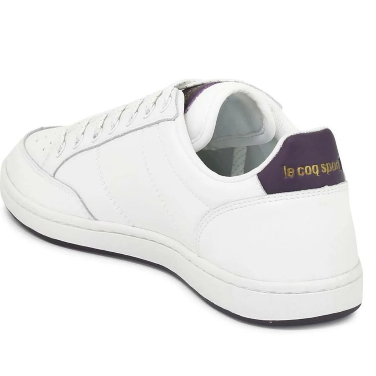 Outlet Le Coq Sportif Baskets en Cuir Court Clay blanc/violet