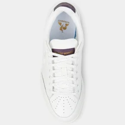 Outlet Le Coq Sportif Baskets en Cuir Court Clay blanc/violet