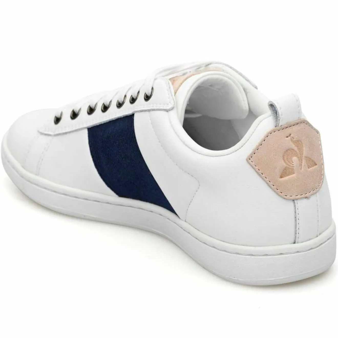 Femme Le Coq Sportif Baskets en Cuir Courtclassic blanc/bleu marine