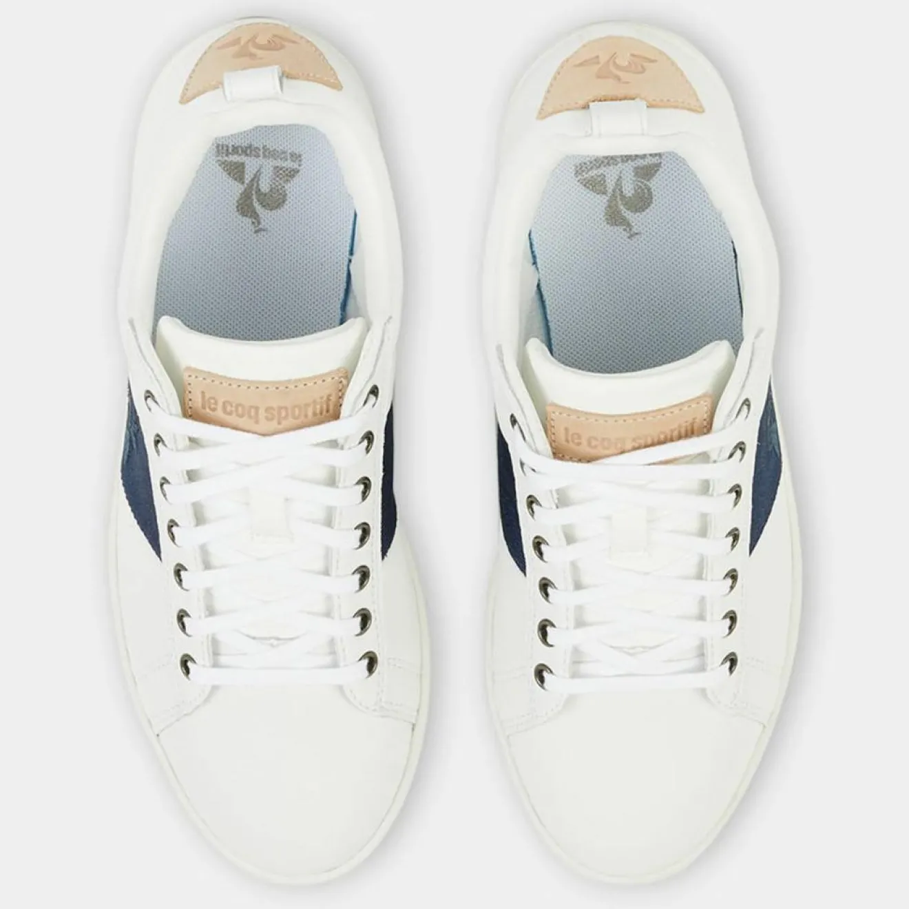 Femme Le Coq Sportif Baskets en Cuir Courtclassic blanc/bleu marine