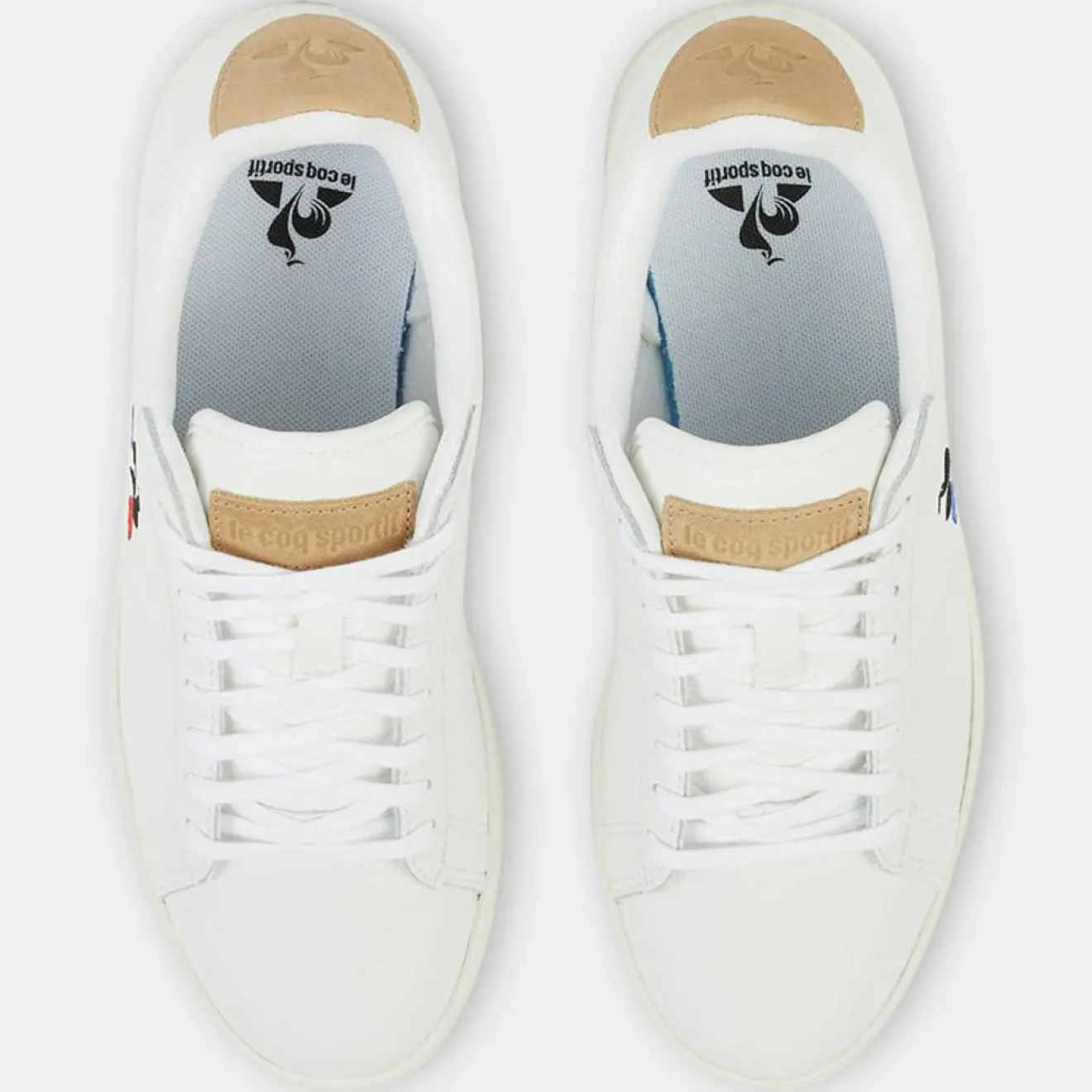 Femme Le Coq Sportif Baskets en Cuir Courtset blanc/beige