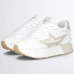 Femme Liu-Jo Baskets en Cuir Dreamy blanc/doré