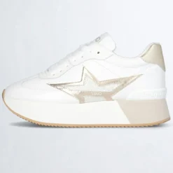 Femme Liu-Jo Baskets en Cuir Dreamy blanc/doré