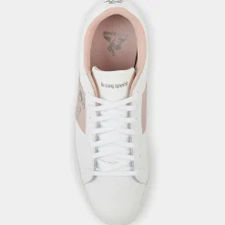 Outlet Le Coq Sportif Baskets en Cuir Elsa blanc/rose
