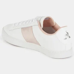Outlet Le Coq Sportif Baskets en Cuir Elsa blanc/rose