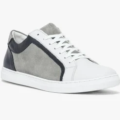 Outlet Bocage Baskets en Cuir et Velours de Cuir Kai grises