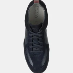 Clearance Geox Baskets en Cuir et Velours de Cuir Metodo bleu marine