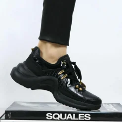 Hot Mi/Mai Baskets en Cuir Finn noires