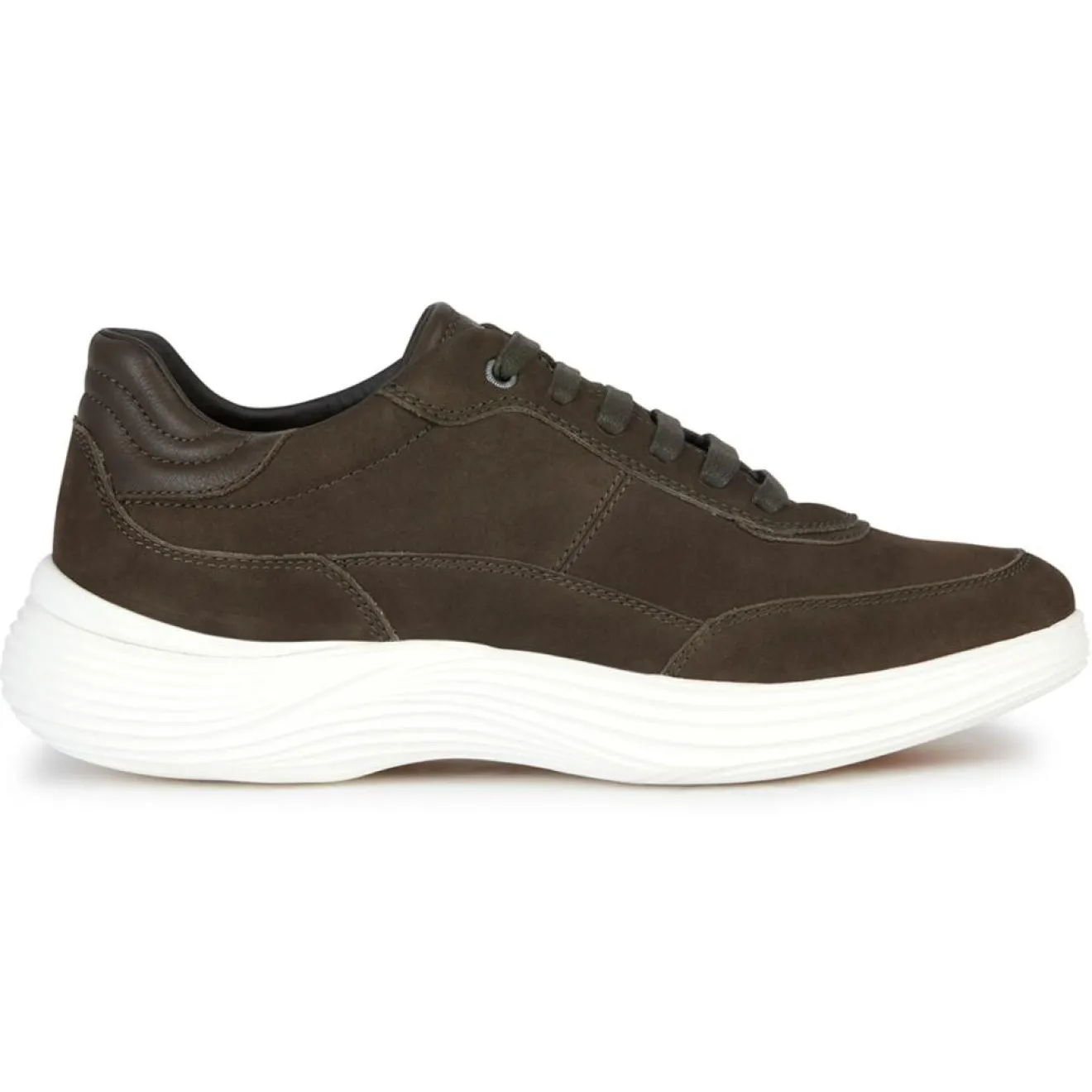 Homme Geox Baskets en Cuir Fluctis militaire