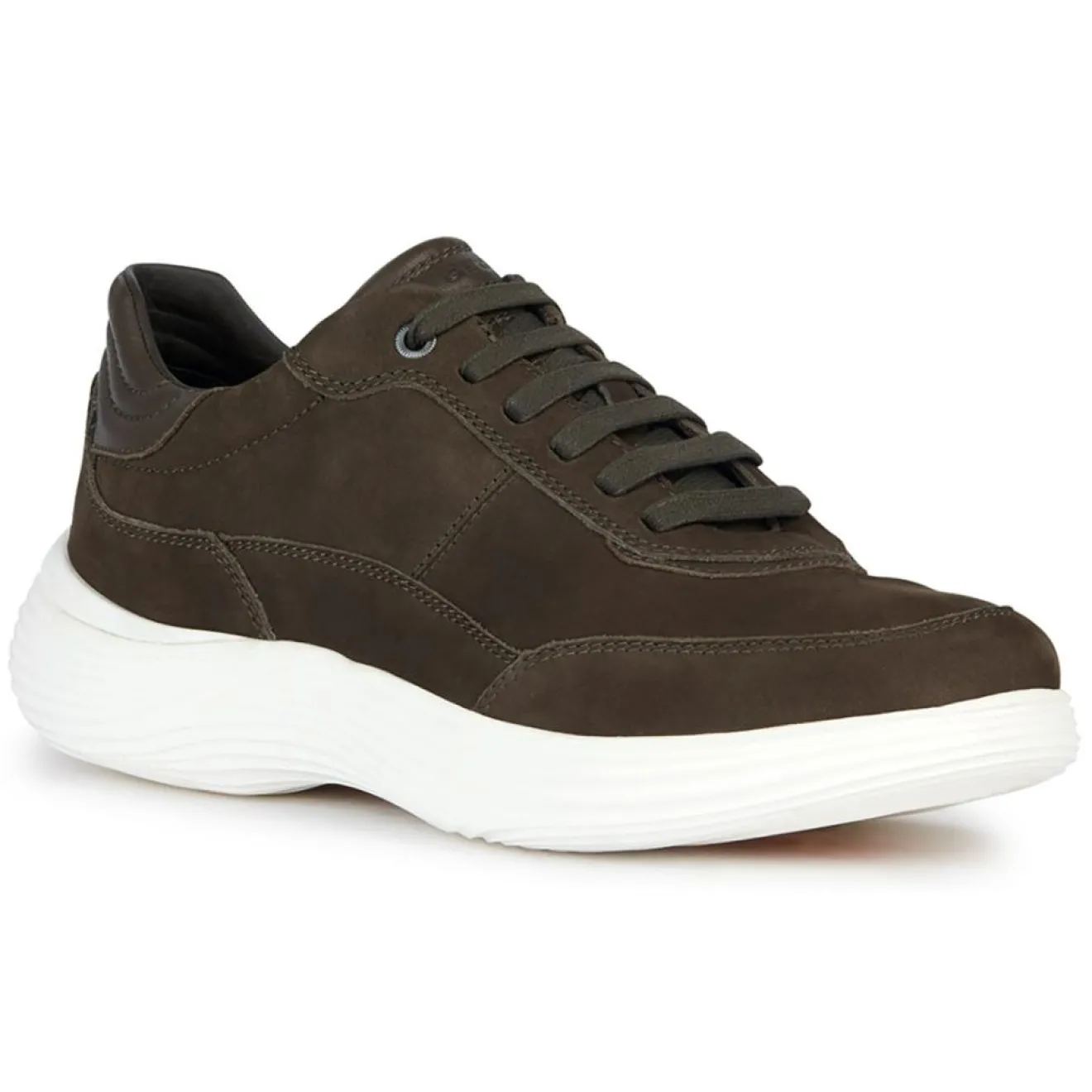 Homme Geox Baskets en Cuir Fluctis militaire