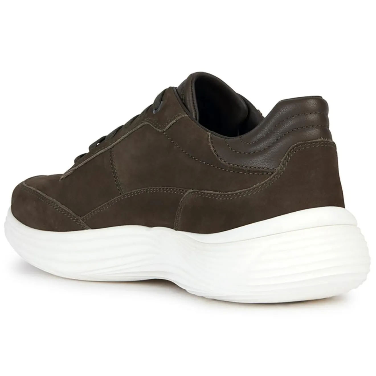 Homme Geox Baskets en Cuir Fluctis militaire