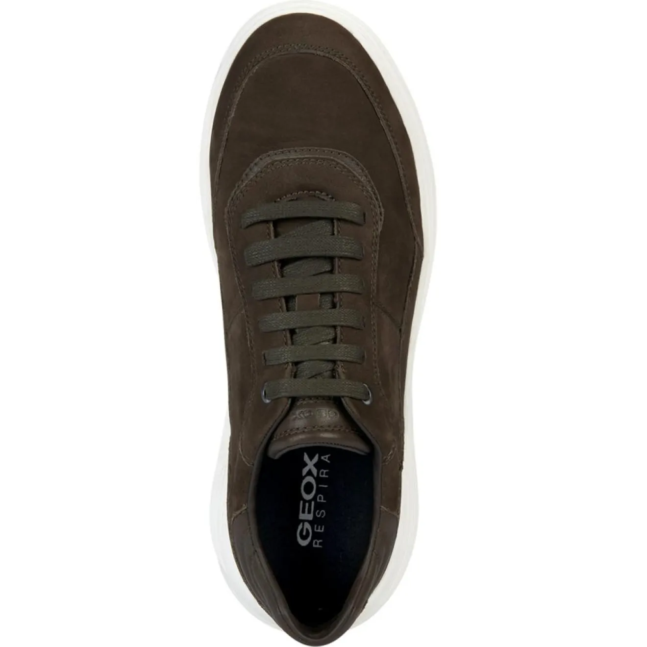 Homme Geox Baskets en Cuir Fluctis militaire