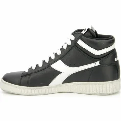 Femme Diadora Baskets en Cuir Game L Hi Waxed noir/blanc