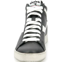 Femme Diadora Baskets en Cuir Game L Hi Waxed noir/blanc