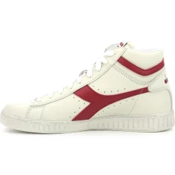 Homme Diadora Baskets en Cuir Game L Hi Waxed blanc/rouge