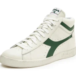 Homme Diadora Baskets en Cuir Game L Hi Waxed blanc/vert