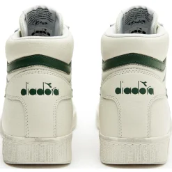 Homme Diadora Baskets en Cuir Game L Hi Waxed blanc/vert