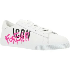 Femme Dsquared2 Baskets en Cuir Icon blanches