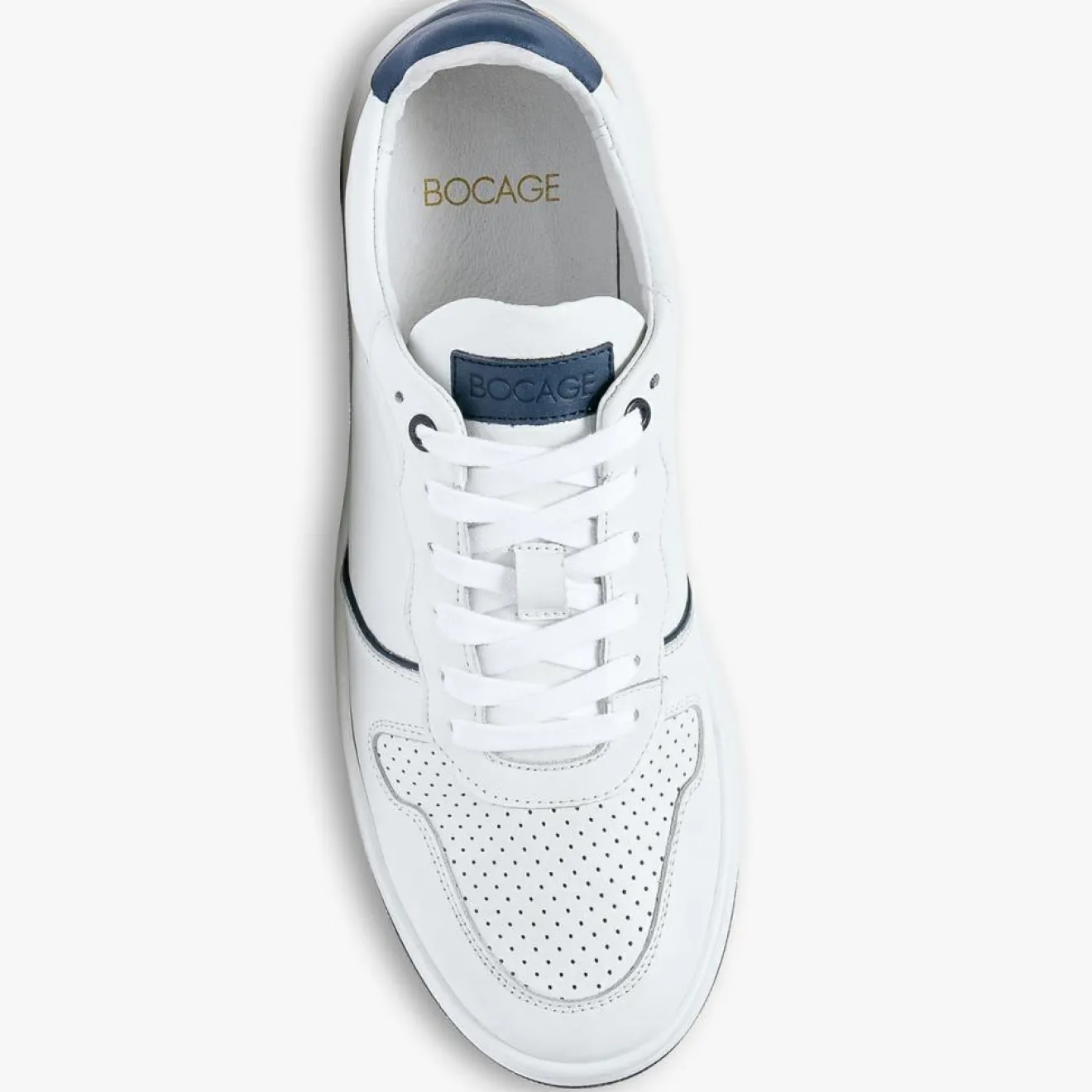 Bocage Baskets en Cuir Kadapa blanc/beige/bleu