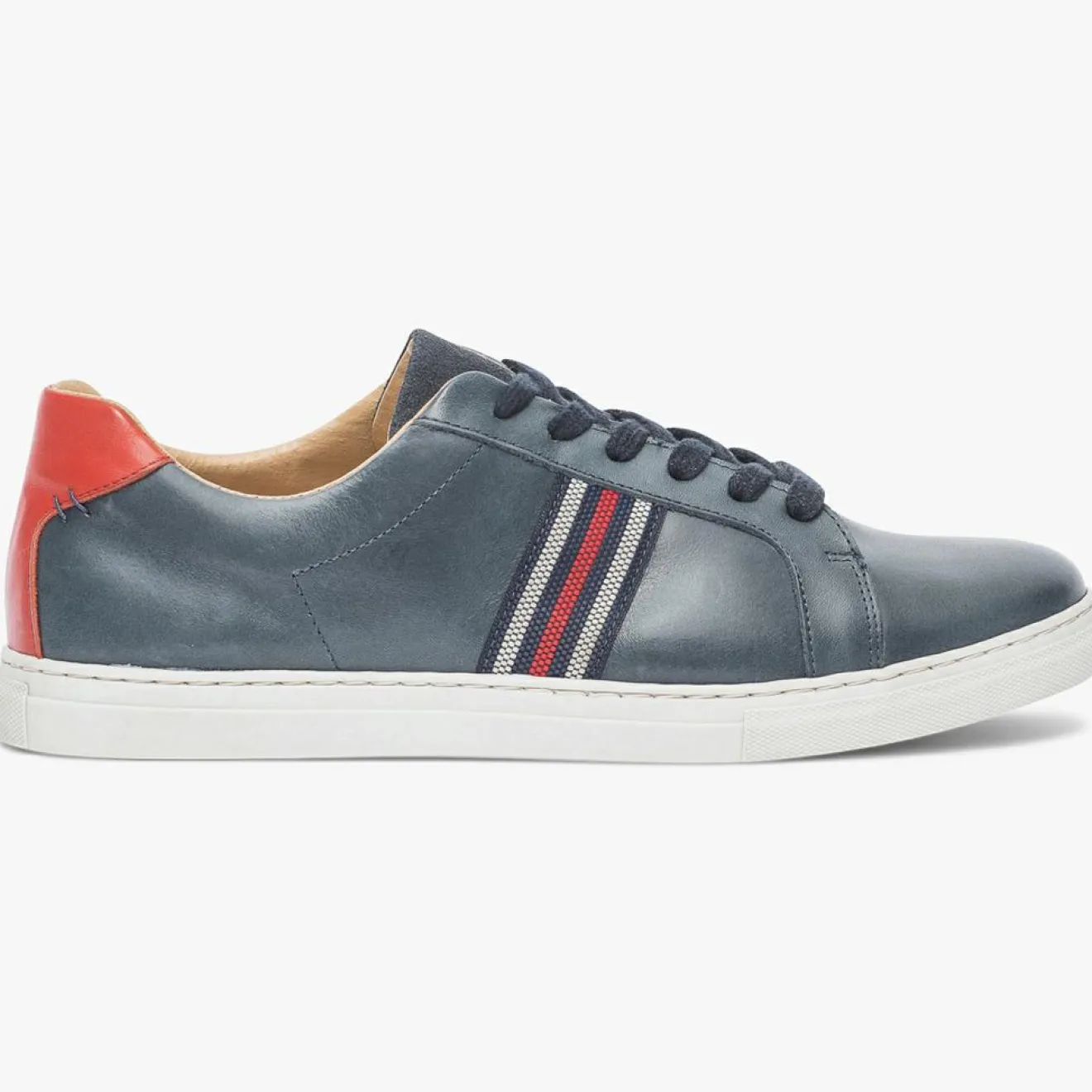 Homme Bocage Baskets en Cuir Kessy bleu marine