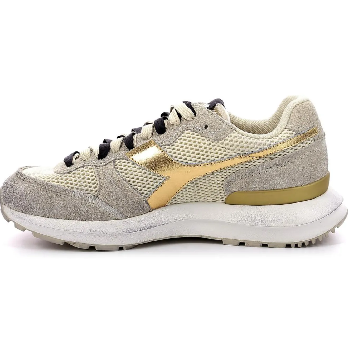 Diadora Baskets en Cuir Kmaro 42 Metal taupe/doré