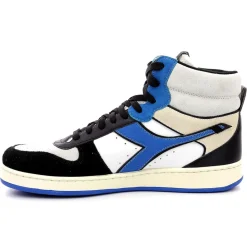 Sale Diadora Baskets en Cuir Magic Baske Mi blanc/bleu/noir