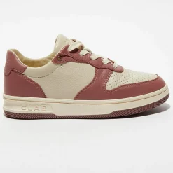 Femme Clae Baskets en Cuir Malone beige/rose