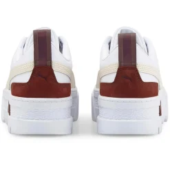 Femme Puma Baskets en Cuir Mayze Luxe blanc/bordeaux