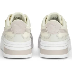 Clearance Puma Baskets en Cuir Mayze Stack Luxe blanc/beige