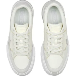 Clearance Puma Baskets en Cuir Mayze Stack Luxe blanc/beige