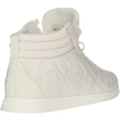 Femme Fendi Baskets en Cuir montantes blanches