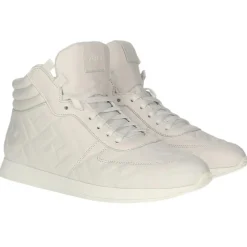 Femme Fendi Baskets en Cuir montantes blanches