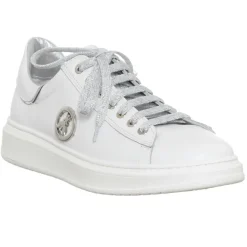 Clearance Patrizia Pepe Baskets en Cuir Prisilia blanches