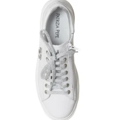 Clearance Patrizia Pepe Baskets en Cuir Prisilia blanches