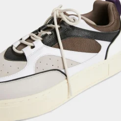 Femme Eytys Baskets en Cuir Sidney blanc/marron