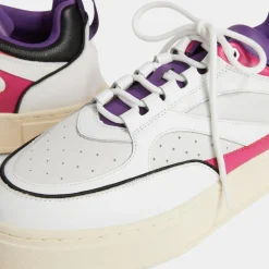 New Eytys Baskets en Cuir Sidney blanc/rose