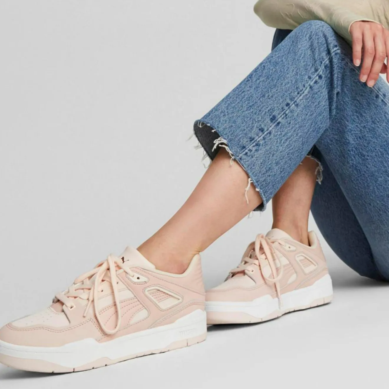 Femme Puma Baskets en Cuir Slipstream Slptm Prm roses