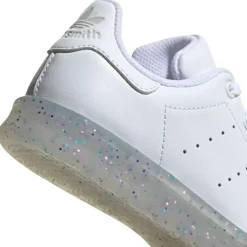 Enfant Adidas Baskets en Cuir Stan Smith Paillettes blanches