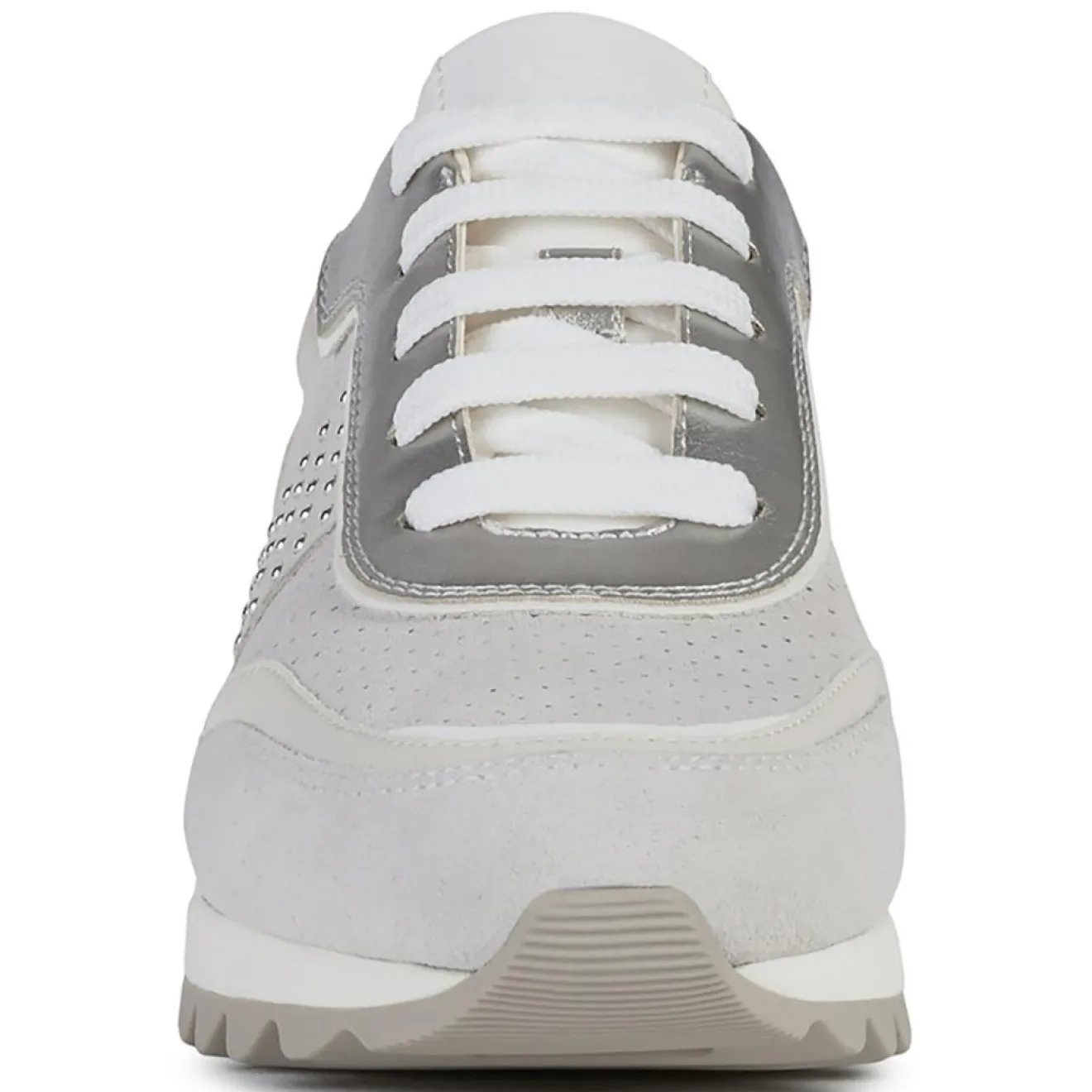 Clearance Geox Baskets en Cuir Tabelya blanc cassé/gris