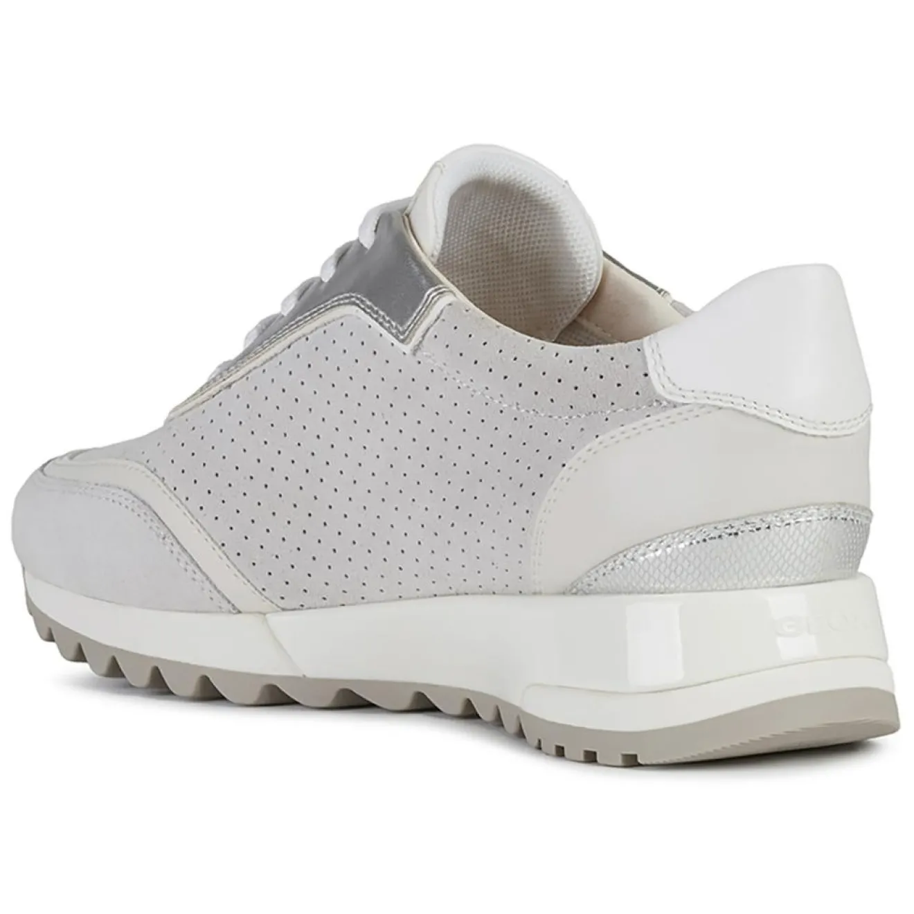 Clearance Geox Baskets en Cuir Tabelya blanc cassé/gris
