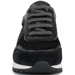 Femme Geox Baskets en Cuir Tabelya noir/métallique