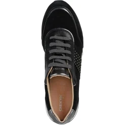 Femme Geox Baskets en Cuir Tabelya noir/métallique