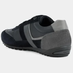 Homme Geox Baskets en Cuir Wells bleu/gris