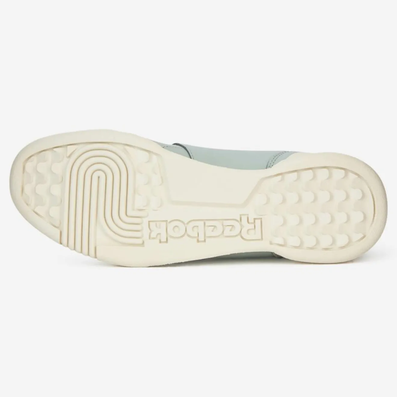 Femme Reebok Baskets en Cuir Workout Logo céladon bleues