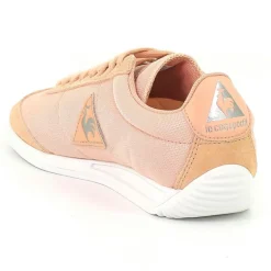 Femme Le Coq Sportif Baskets en Toile & Velours de Cuir Quartz rose/argenté
