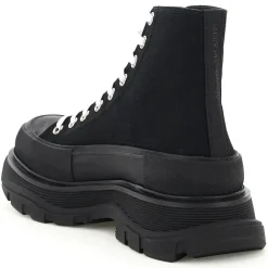 Hot Alexander McQueen Baskets en Toile Tread Slick noires