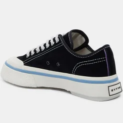 Femme Eytys Baskets en Velours de Cuir Laguna blanc/noir