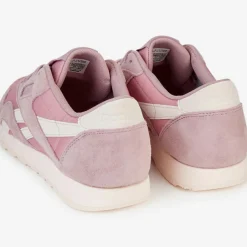 Discount Reebok Baskets en Velours de Cuir & Mesh Cl Nylon J4 roses