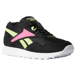Femme Reebok Baskets en Velours de Cuir & Mesh Rapide noir/vert/rose