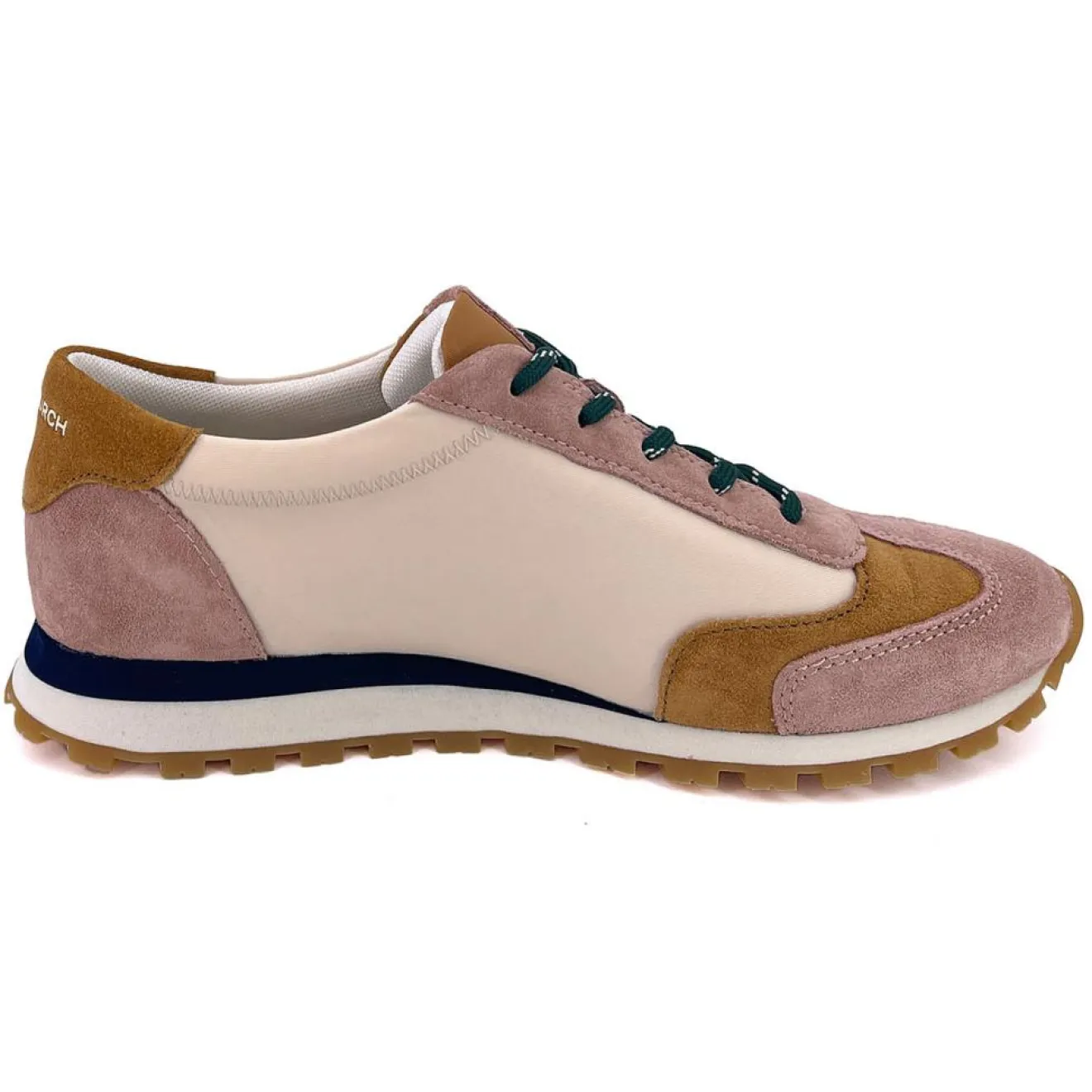 Femme Tory Burch Baskets en Velours de Cuir & Toile Annie crème/camel/rose